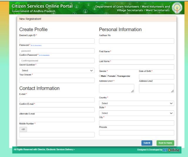 Online Registration Form