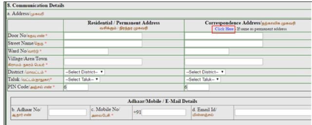 correspondence address 