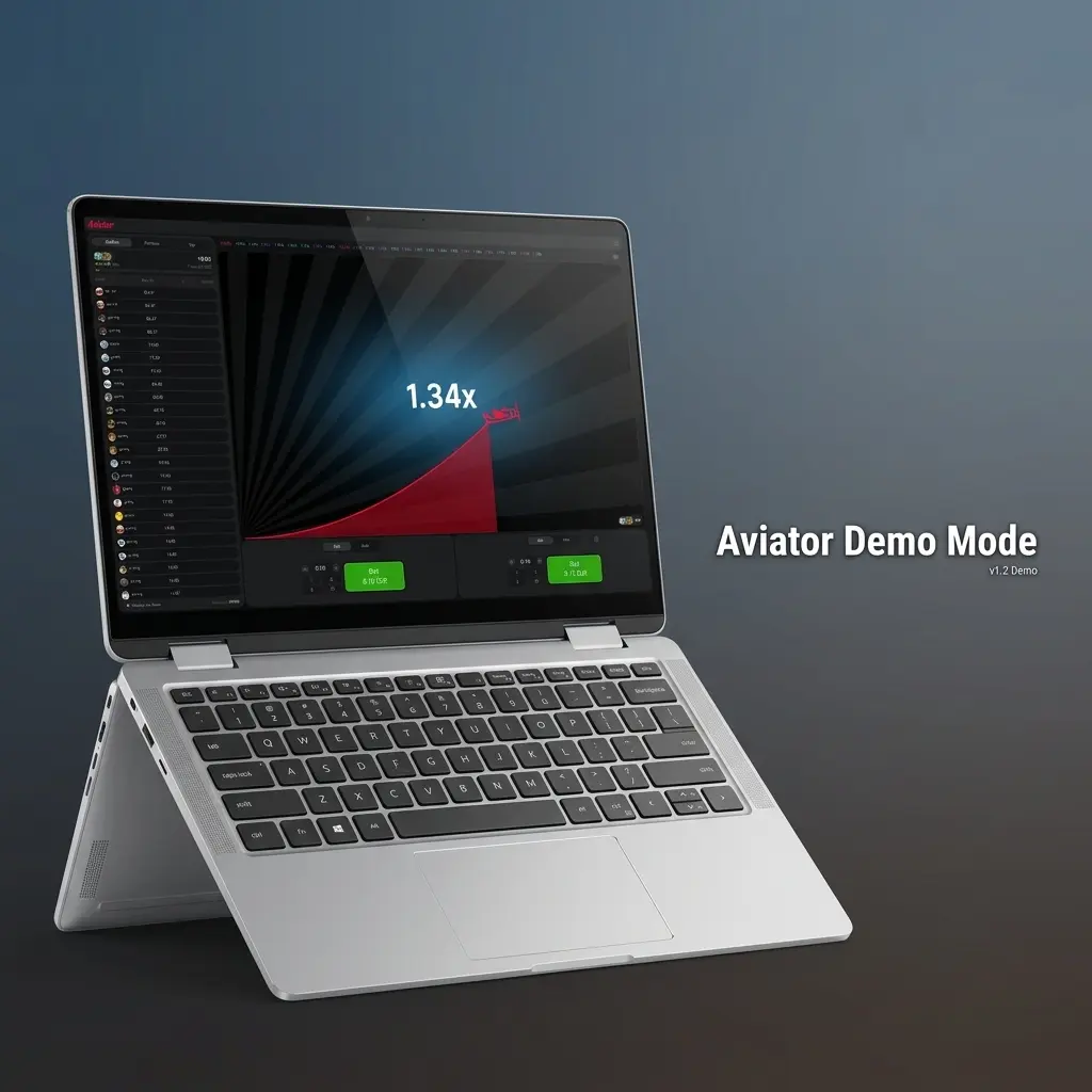 Aviator demo mode gameplay showing virtual credits, bet panel, and auto-cashout settings for risk-free practice